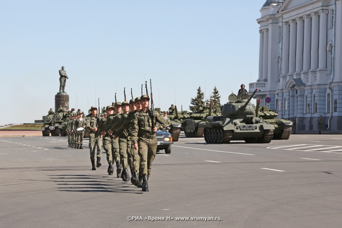 Первая совместная тренировка военного парада состоялась в Нижнем Новгороде